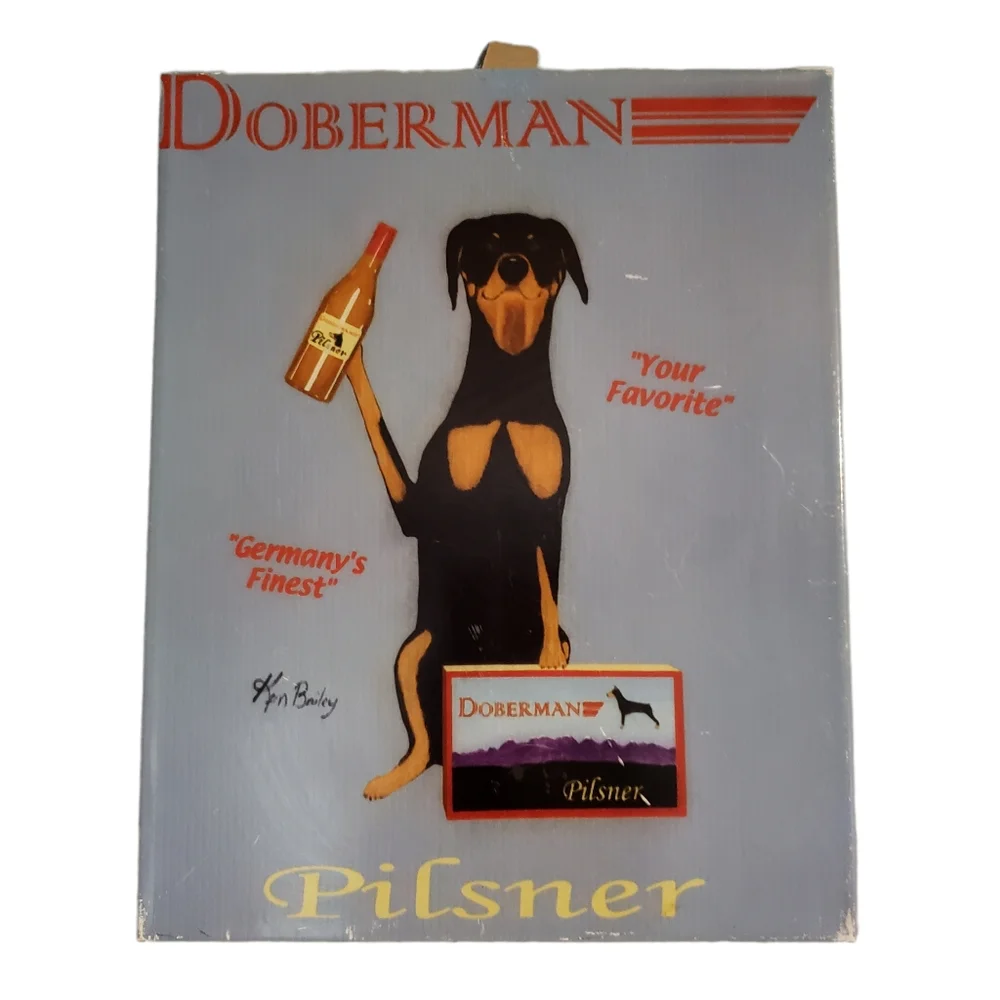 Blue Fox Doberman Pilsner Aluminum Plaque - Picture 1 of 4